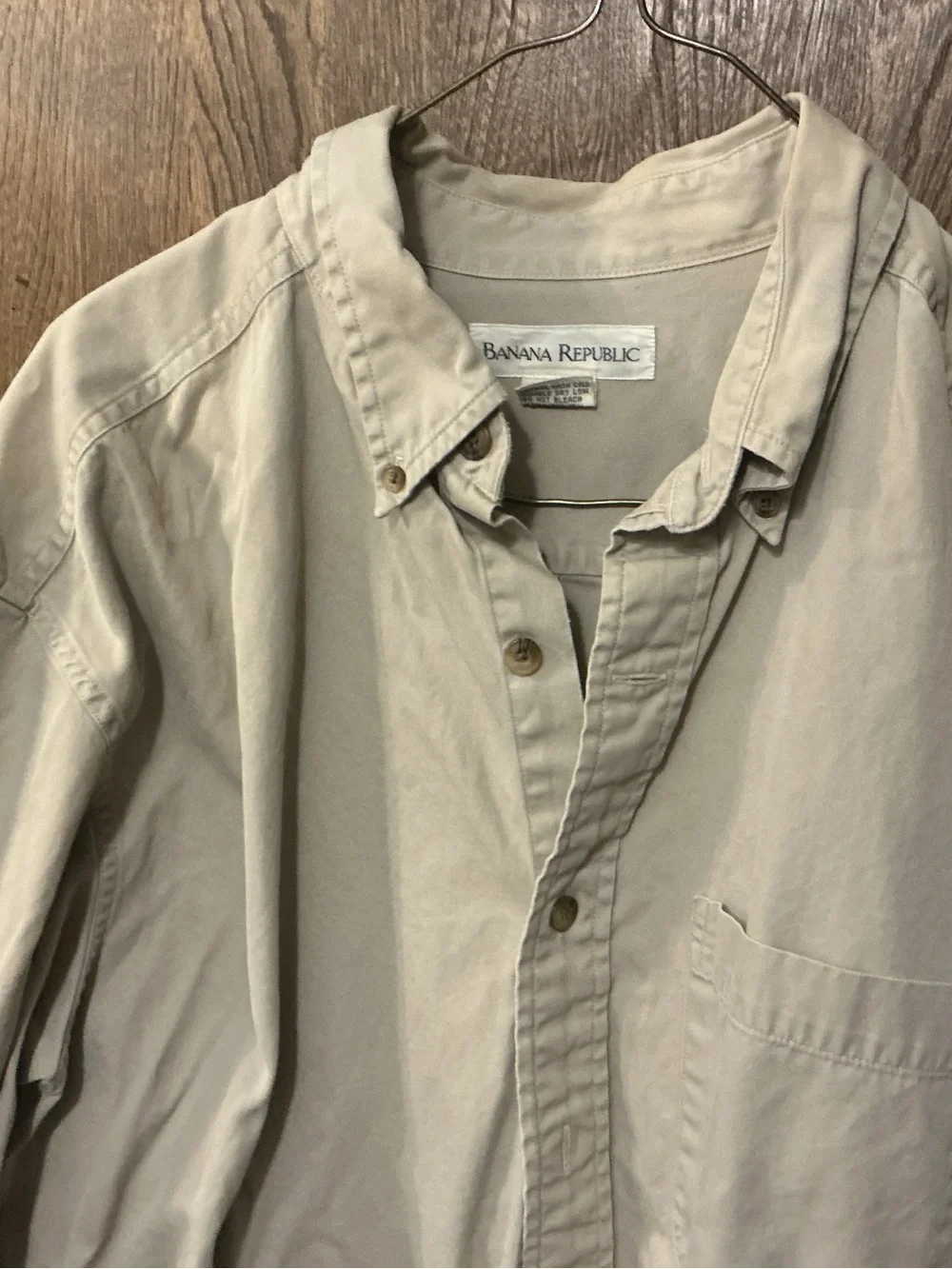 Banana Republic Men's Light Beige Button-Up Shirt Jacket vintage original BR